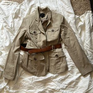 Tan belted jacket
